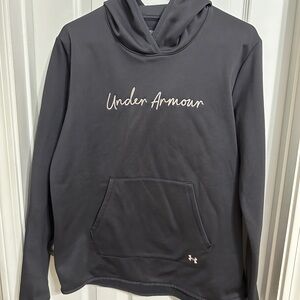Under Armour Dark Grey  Hoodie with Pink Logo